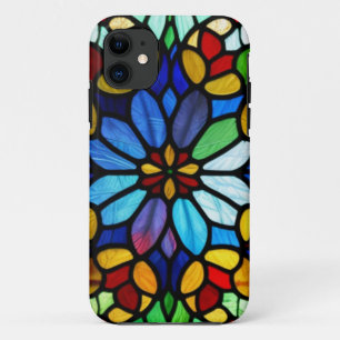 Uitstekende bloemenelegantie Glas in lood iPhone 11 Hoesje