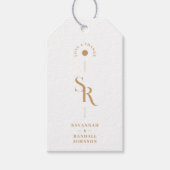 Uitstekende chique minimalistische gouden bruiloft cadeaulabel (Voorkant)