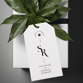 Uitstekende chique minimalistische zwart-witte Ini Cadeaulabel