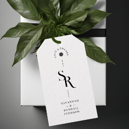 Uitstekende chique minimalistische zwart-witte Ini Cadeaulabel