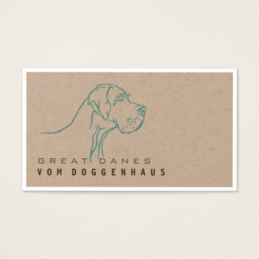 Uitstekende daanpure tekening visitekaartje (Voorkant)