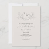 Uitstekende Elegant Cream Script Wedding Kaart (Voorkant)