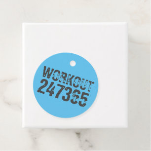 Uitstekende en gekraste tekst Werkout 247365 blauw Bedankjes Labels
