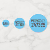 Uitstekende en gekraste tekst Werkout 247365 blauw Confetti (Achterkanten)