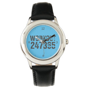 Uitstekende en gekraste tekst Werkout 247365 blauw Horloge