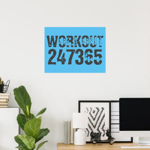 Uitstekende en gekraste tekst Werkout 247365 blauw Poster