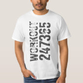 Uitstekende en gekraste tekst Werkout 247365 blauw T-shirt (Voorkant)