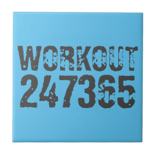 Uitstekende en gekraste tekst Werkout 247365 blauw Tegeltje