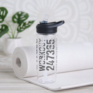 Uitstekende en gekraste tekst Werkout 247365 blauw Waterfles