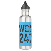 Uitstekende en gekraste tekst Werkout 247365 blauw Waterfles (Links)