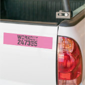 Uitstekende en gekraste tekst Werkout 247365 roze Bumpersticker (Op Truck)