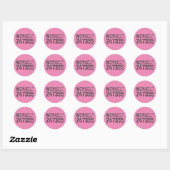 Uitstekende en gekraste tekst Werkout 247365 roze Ronde Sticker (Vel)