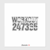 Uitstekende en gekraste tekst Werkout 247365 roze Sticker (Vel)