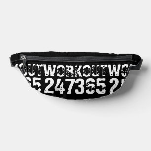 Uitstekende en gekraste tekst Werkout 247365 wit Heuptasje