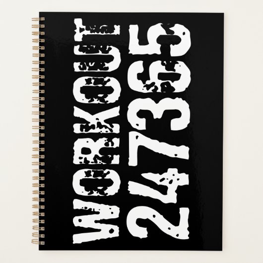Uitstekende en gekraste tekst Werkout 247365 wit Planner (Voorkant)