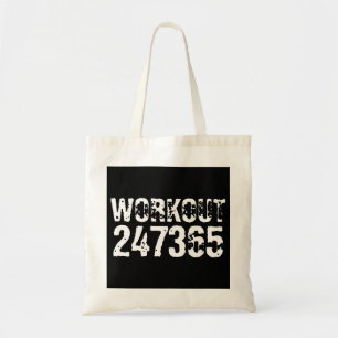 Uitstekende en gekraste tekst Werkout 247365 wit Tote Bag