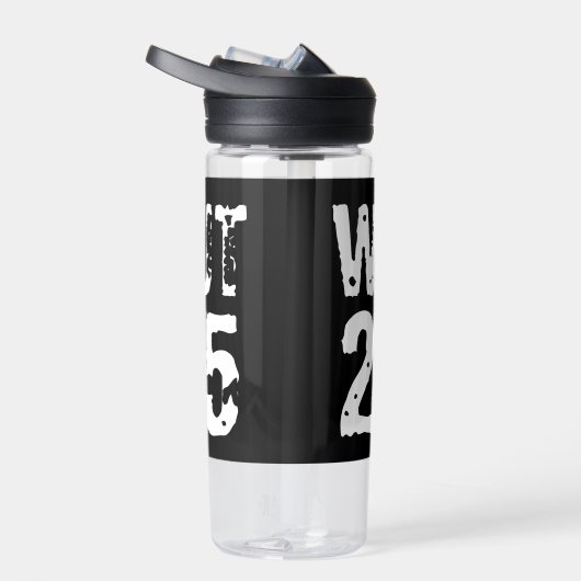 Uitstekende en gekraste tekst Werkout 247365 wit Waterfles (Rechts)