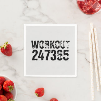Uitstekende en gekraste tekst Werkout 247365 zwart Servet