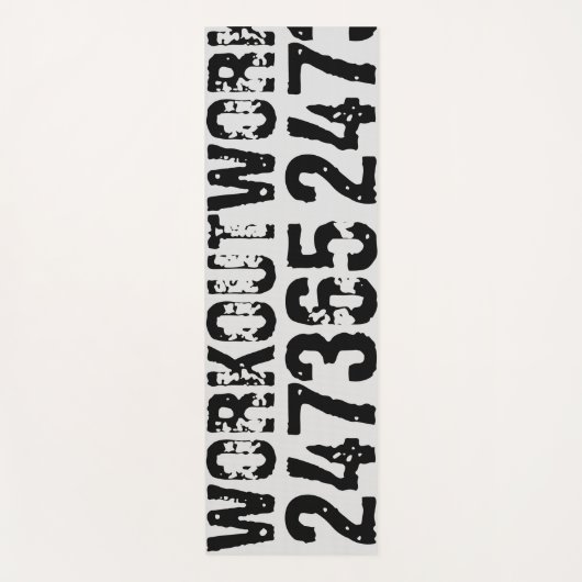 Uitstekende en gekraste tekst Werkout 247365 zwart Yogamat (Voorkant)