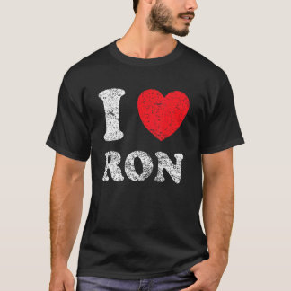 Uitstekende grunge versleten stijl I Love Ron T-shirt