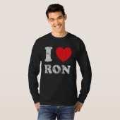 Uitstekende grunge versleten stijl I Love Ron T-shirt (Voorkant volledig)
