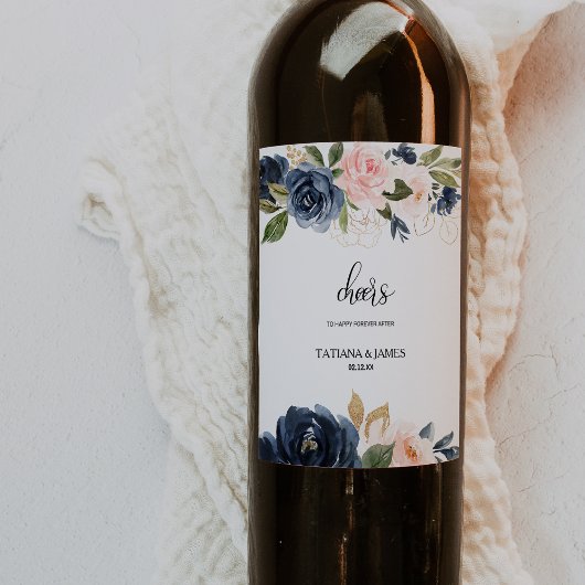 Uitstekende Herfst Floral Wedding Wine Labels Wijn Etiket