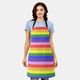 Uitstekende kwaliteit Rainbow Stripe heldere kleur Schort