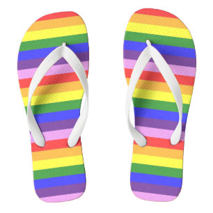 Uitstekende kwaliteit Rainbow Stripe heldere kleur Teenslippers