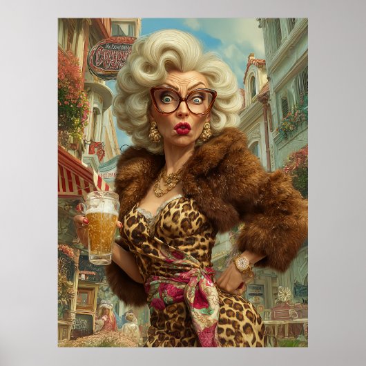 Uitstekende Leopard Lady Attitude Poster (Voorkant)