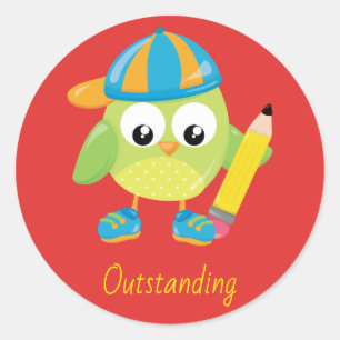 Uitstekende leraar beloning ronde sticker