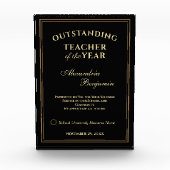 Uitstekende leraar van het jaar Gold Personaliseer Fotoblokken (Voorkant)