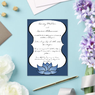 Uitstekende Lotus in Blauwe Acryl Bruiloft Uitnodigingen