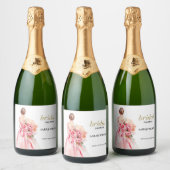 Uitstekende minimale Waterverf bruiloft Vrijgezell Sparkling Wijnetiket (Flessen)