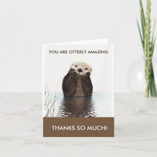 Uitstekende Otter Pun Dank je wel Bedankkaart