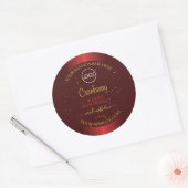 Uitstekende rode-productlabels Gold Glitter Logo Ronde Sticker (Envelop)