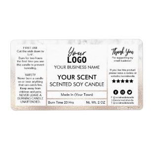 Uitstekende Roos Gold en marmer-gecentreerde Soy-k Etiket