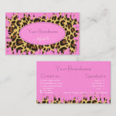 Uitstekende roze luipaard patroon aangepaste diens visitekaartje (Voorkant / Achterkant)