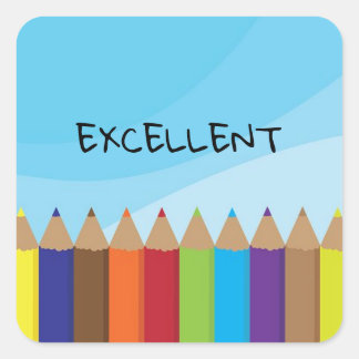 Uitstekende schoolsticker vierkante sticker
