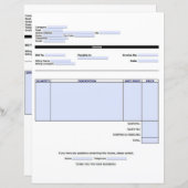 Uitstekende sjabloon factuur (Voorkant / Achterkant)