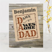 Uitstekende Vader Western Thema Custom Naamkaart Kaart (Gele Bloem)