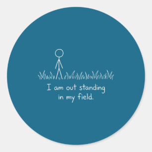Uitstekende veld-stickfiguur met strafpunt ronde sticker