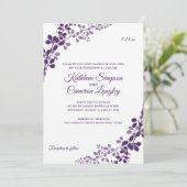 Uitstekende wijnstokken bruiloft uitnodiging - pru (Staand voorkant)