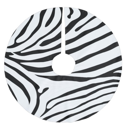 Uitstekende zebraafdruk zwart-wit kerstboom rok (Voorkant)
