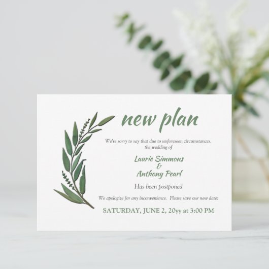 Uitstel aankondiging (Staand voorkant)