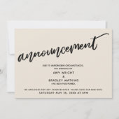 Uitstel Bruiloft Crème Trouwkaart Kaart (Voorkant)