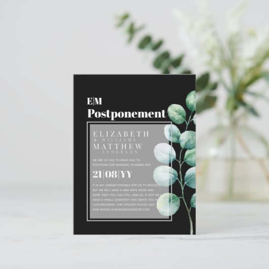 Uitstel Eucalyptus Groenvoorziening Wijziging van Briefkaart (Staand voorkant)