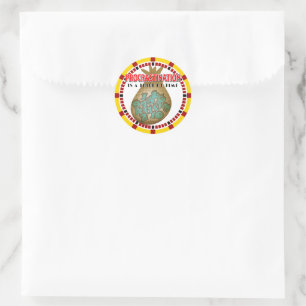 Uitstel is een dief van de tijd ronde sticker