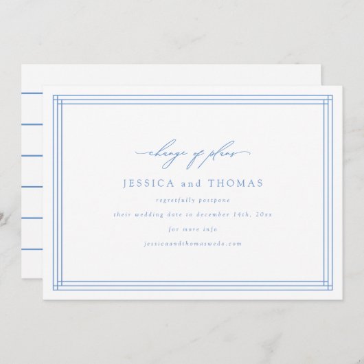 Uitstel Trouwdatum Wijziging Aankondiging (Voorkant / Achterkant)