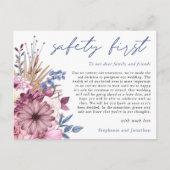 Uitstel van de bruiloft Veiligheid Eerst COVID Blo Aankondigingskaart (Voorkant)