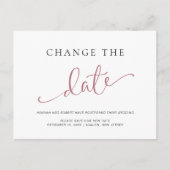 Uitstel van de bruiloft Verander de datum Roos Zwa Aankondigingskaart (Voorkant)